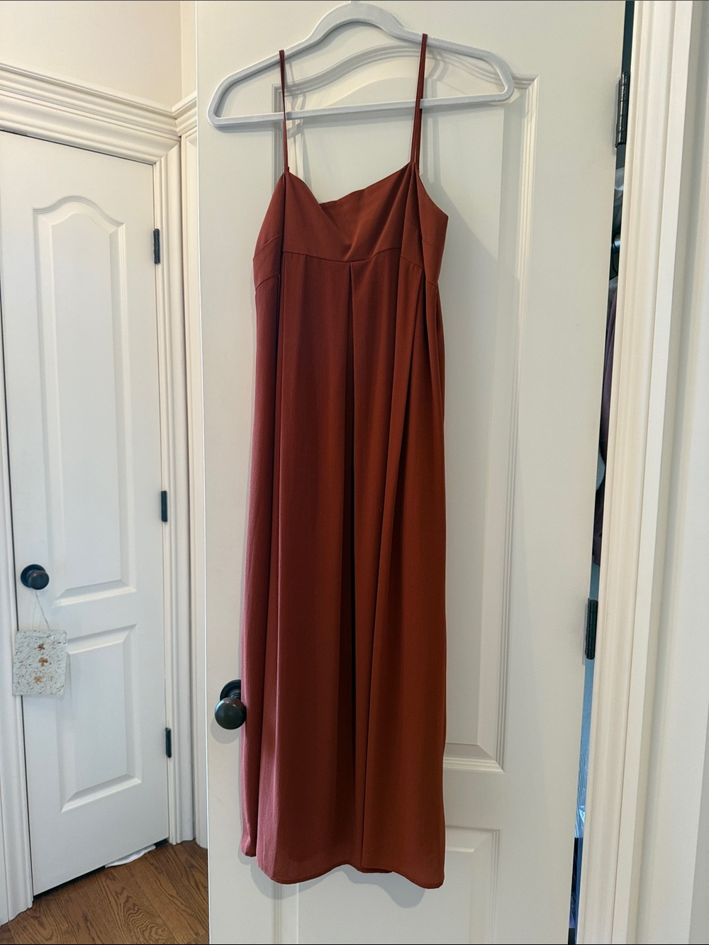 Who What Wear Rust-Brown Midi Slip Dress